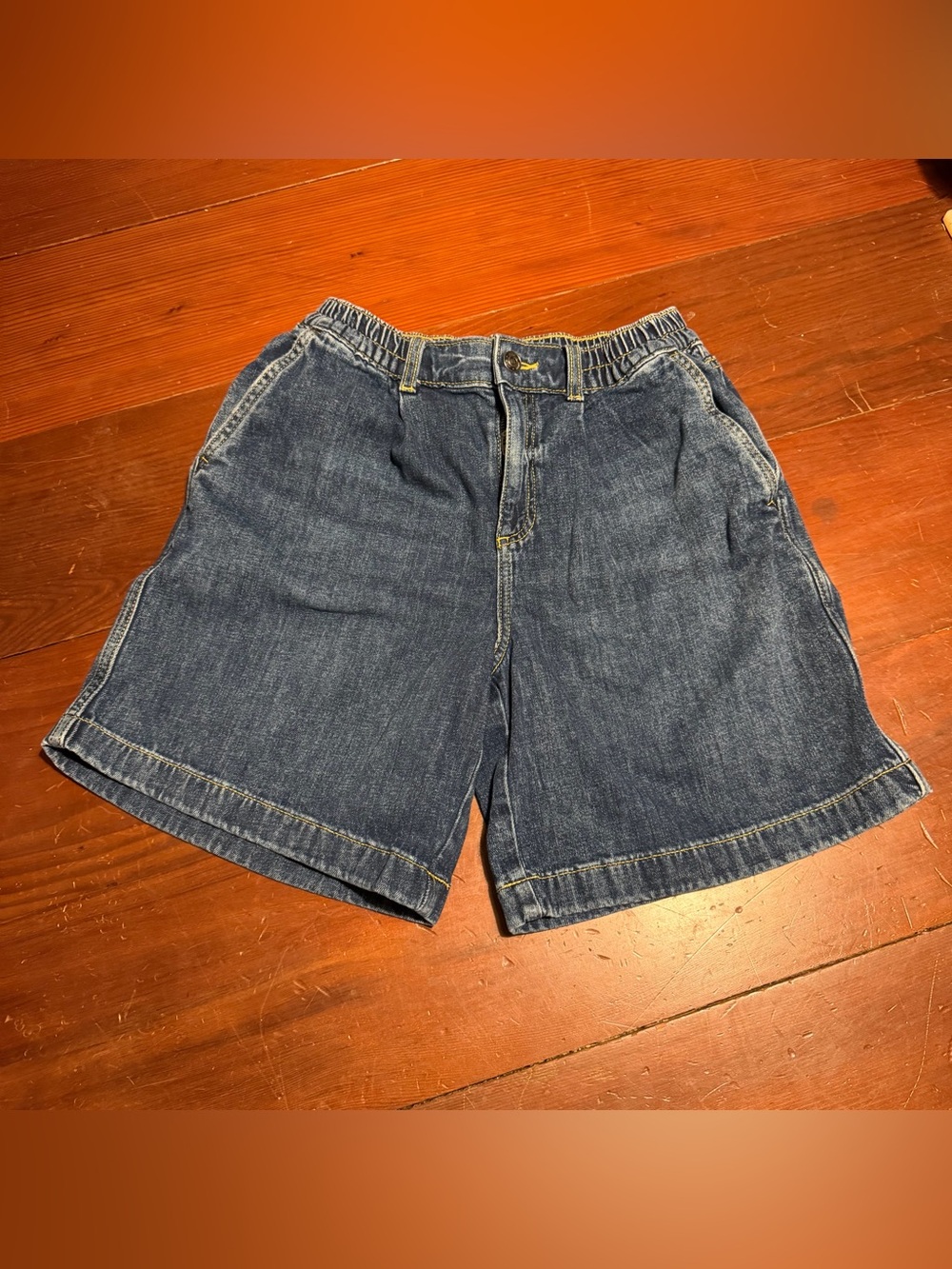 Aerie Vintage Style Denim Shorts Women’s XS Elastic Waist Blue Pockets